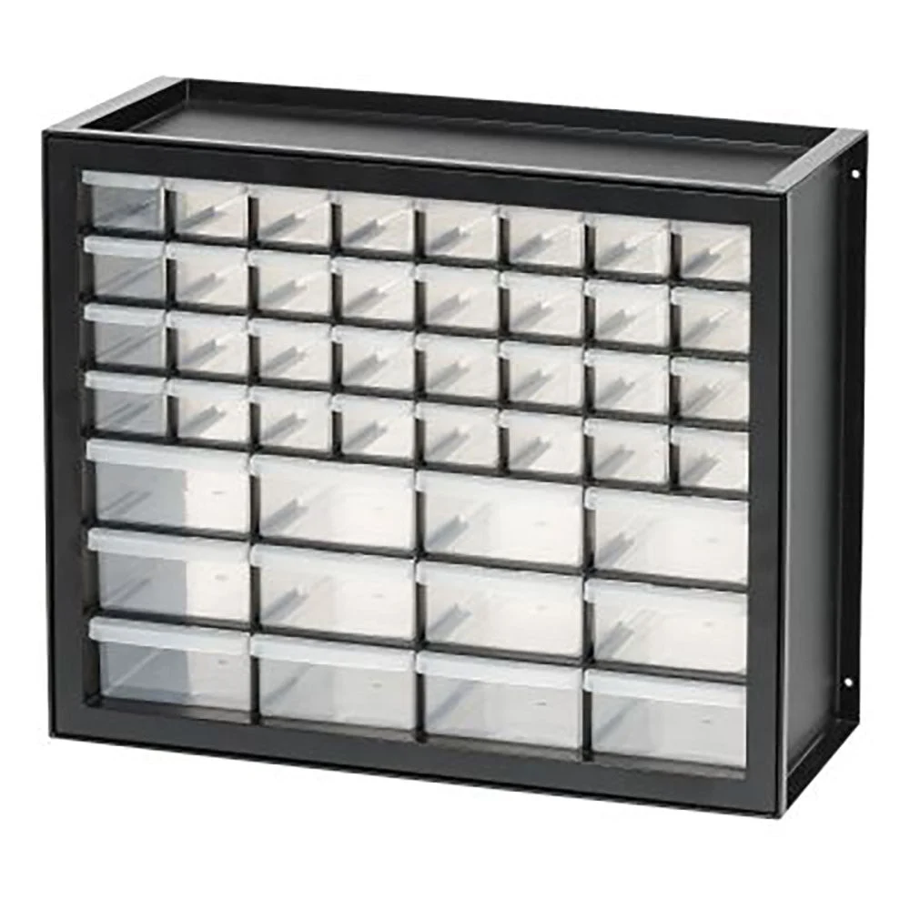 IRIS USA Screw Tool Organizer Small Parts Cabinet, 44-Drawer, Electronics Hardware Nuts and Bolts Plastic Storage Drawers Garage Storage, Stackable Bead Craft Organizer Building Bricks Sorter, Black