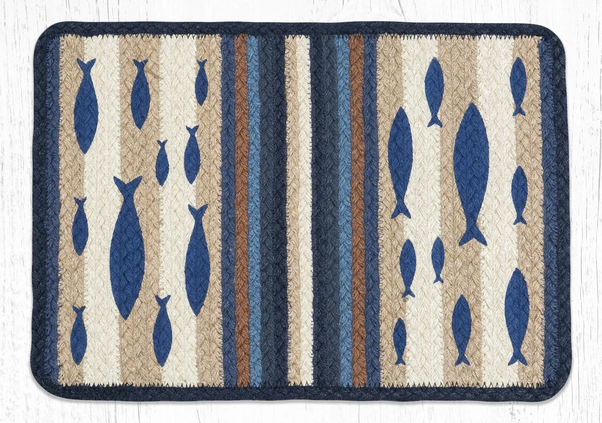 Earth Rugs V-443 Fish Oblong Printed Placemat 13``x19``