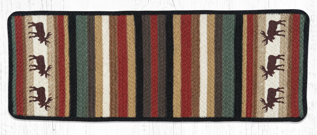 Earth Rugs V-19 Moose Oblong Printed Table Runner 13``x36``