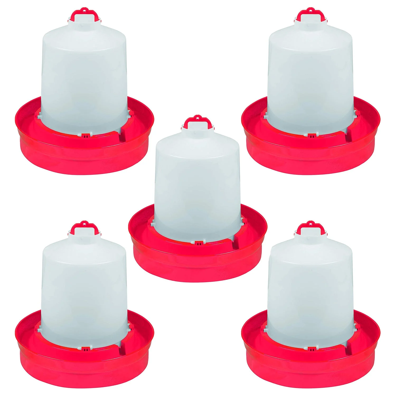 Little Giant Red Deep Base 2 GA. Poultry Waterer for Chickens & Birds (5 Pack)