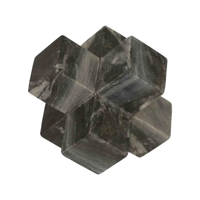 Benzara 7 Inches Marble Frame Decorative Jack, Gray
