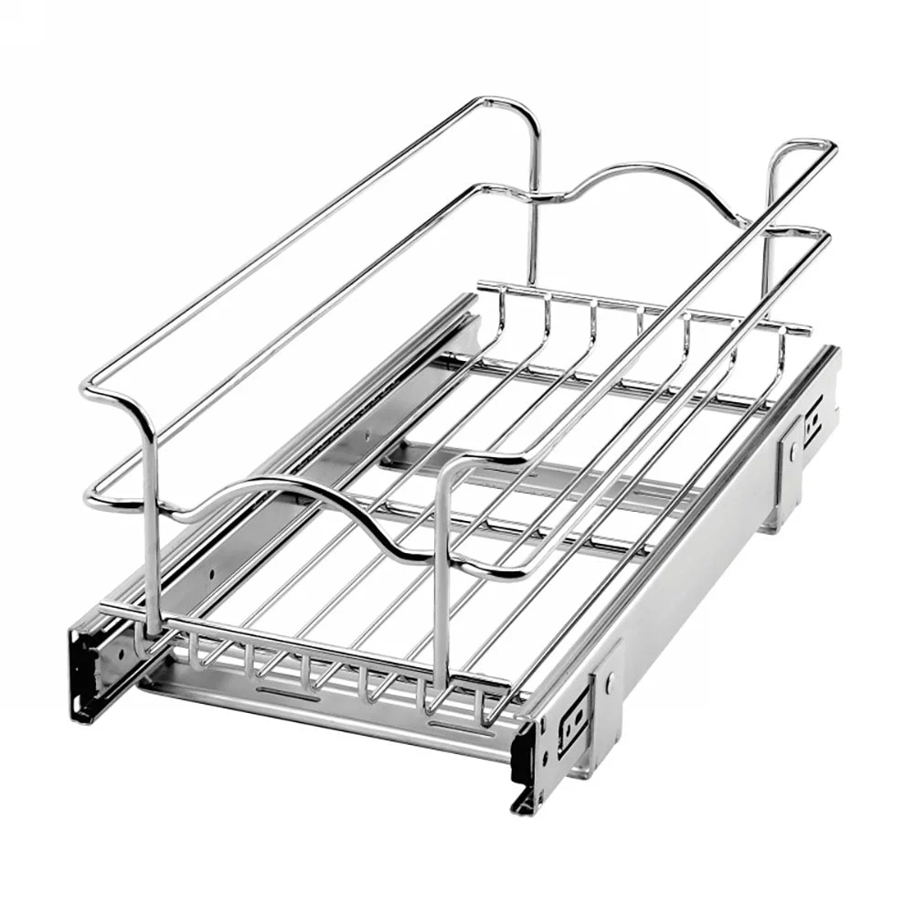 Rev-A-Shelf Pullout Single Basket for Kitchen Cabinets, 9 x 18 In, 5WB1-0918-CR