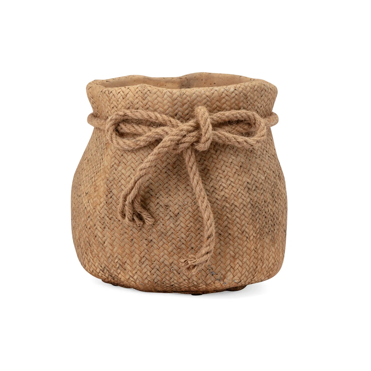 IMAX Worldwide Home Cebu Small Cement Basket Pot