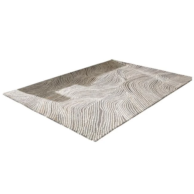 Benzara 84 x 60 Hand Tufted Polyester Rug with Abstract Print, Large, Brown