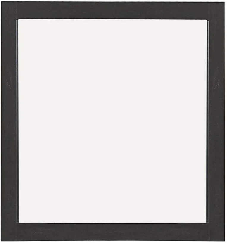 Benzara Transitional Style Wooden Frame Mirror with Rough Saw Hen Textures, Gray