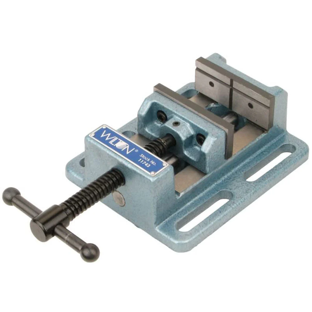 Wilton Tools 8 Inch Low Profile Cast Iron Drill Press Vise with Steel Jaw