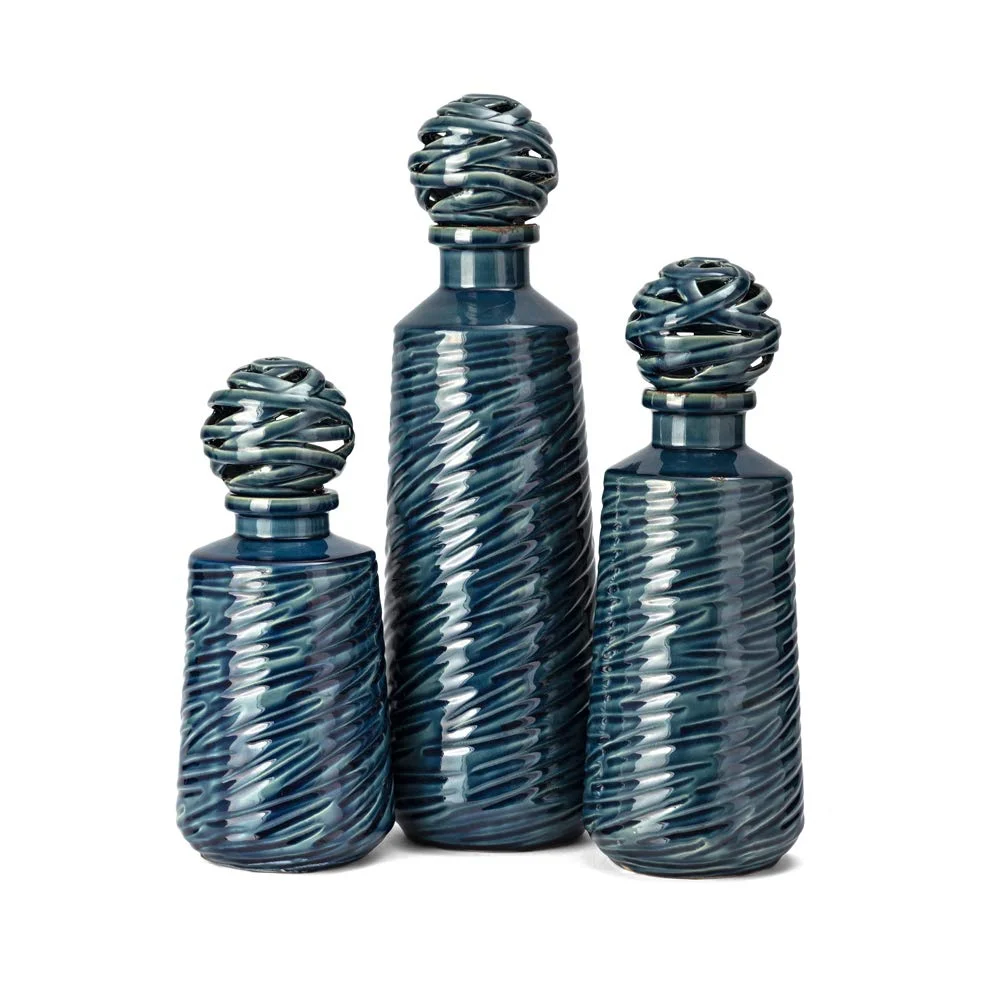 IMAX Worldwide Home Jafair Ceramic Bottles with Stopper - Set of 3
