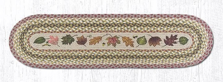 Earth Rugs OP-24 Autumn Leaves Oval Patch Runner 13``x48``