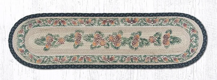 Earth Rugs 025A Pinecone Oval Patch Runner 13"x48"