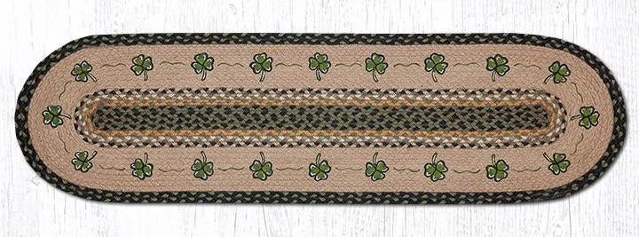 Earth Rugs OP-116 Shamrock Oval Patch Runner 13``x48``