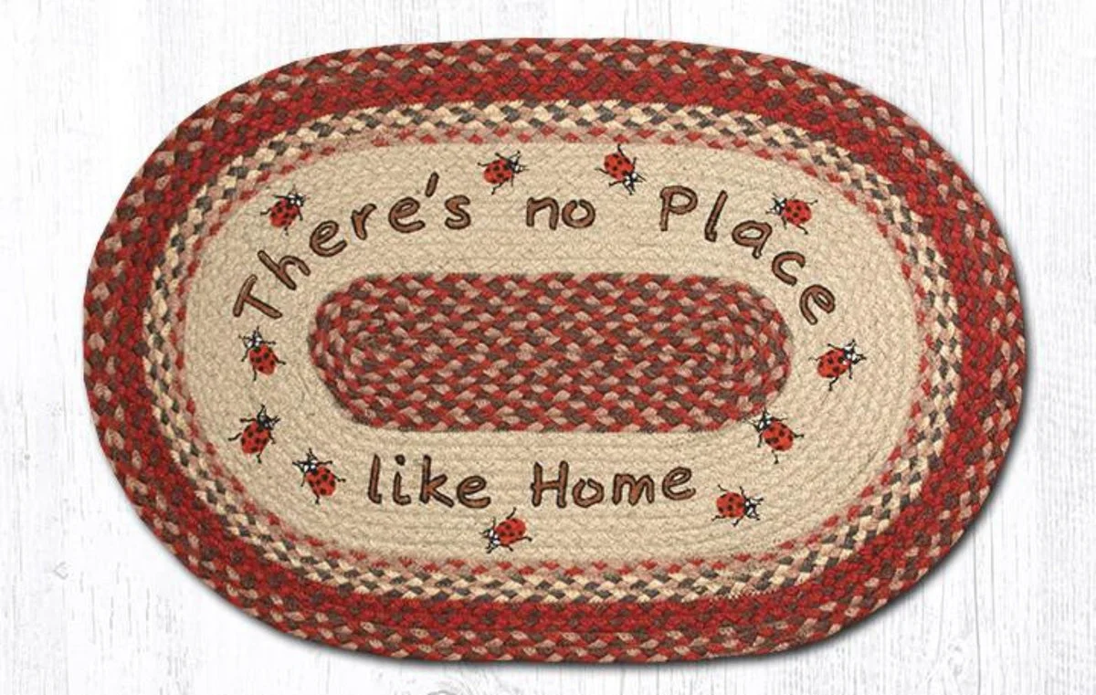 Earth Rugs “No Place Like Home” Oval Patch Tread Rug – 20"x30" Rustic Accent Mat