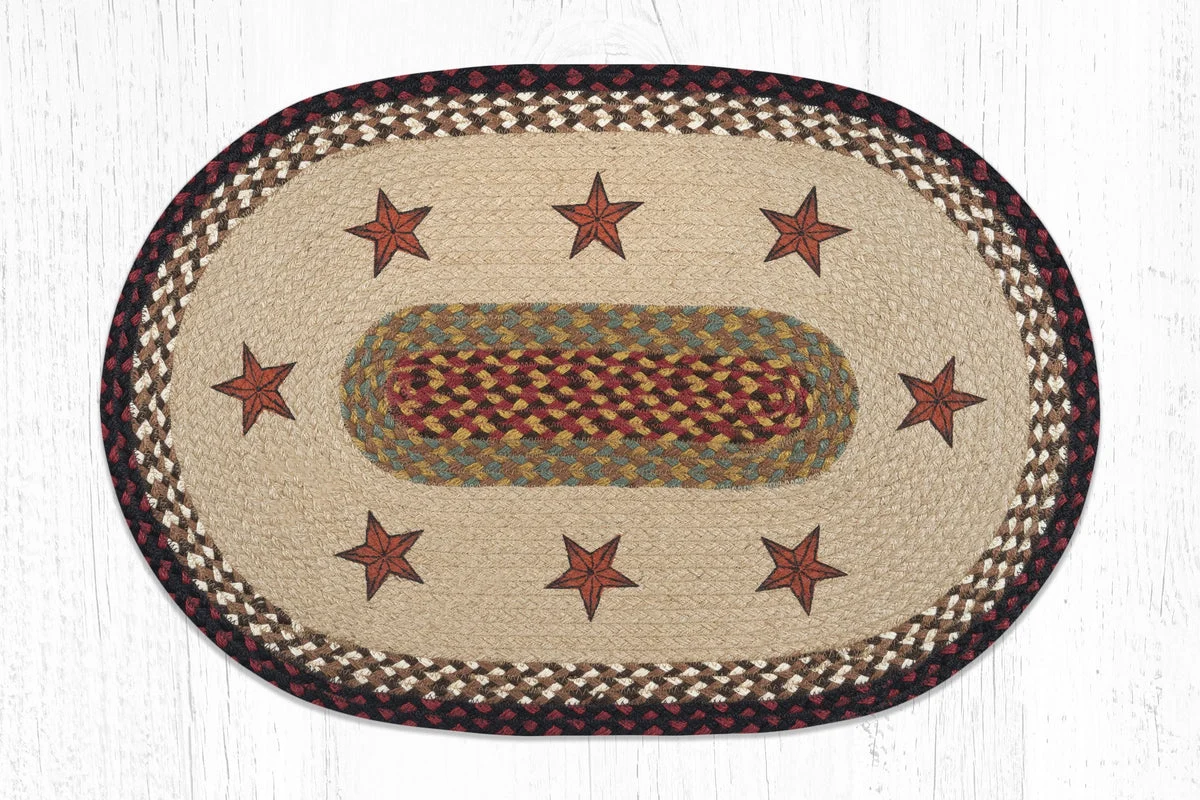 Earth Rugs OP-19 Barn Stars Oval Patch 20``x30``