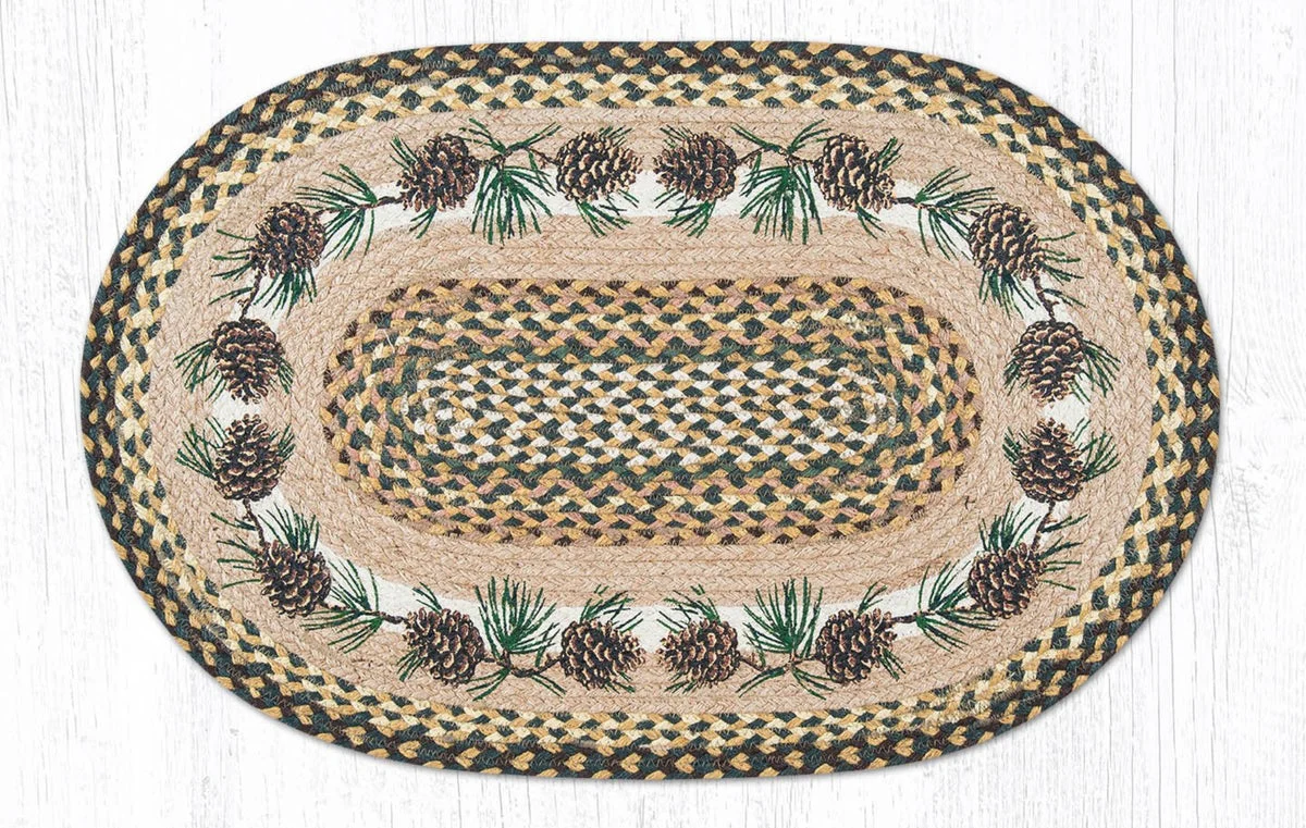 Earth Rugs Forest Needles & Cones Oval Patch 20"x30" – Quilting & DIY Use