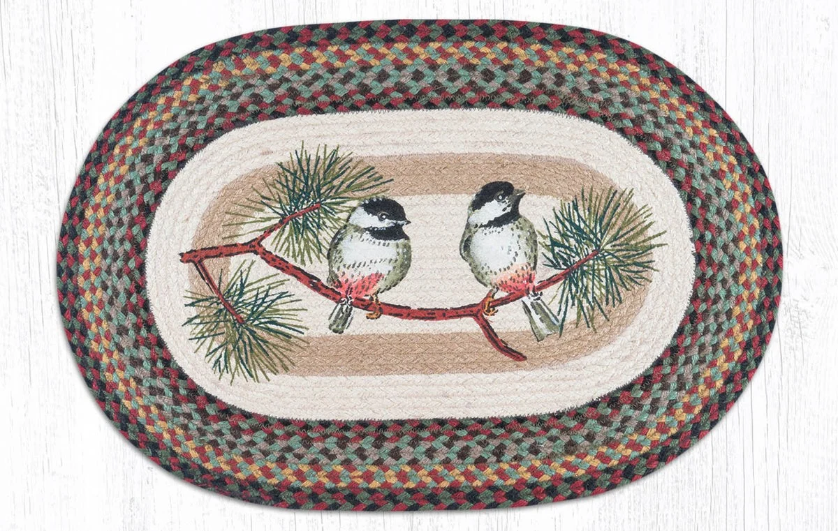Earth Rugs Chickadee Oval Patch Tread Rug – 20"x30" Rustic Braided Jute Accent