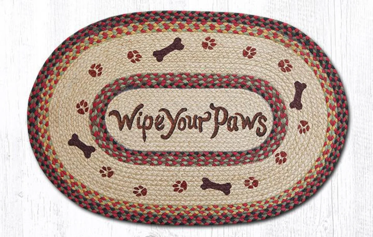Earth Rugs Paw Print Wipe Your Paws Oval Patch Tread – 20"x30" Nature-Inspired Accent