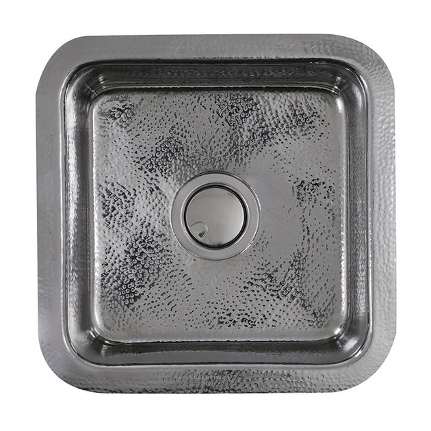 Brightwork Home 16.5" Single-Bowl Hammered Stainless Undermount Bar/Prep Sink