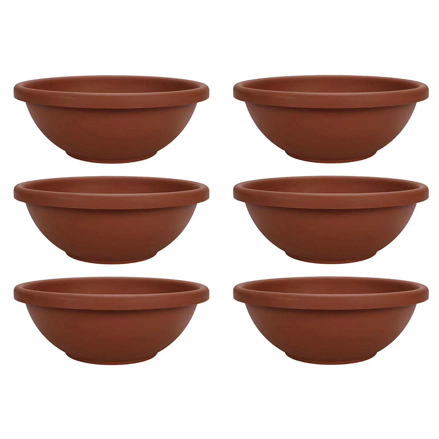 The HC Companies 18 Inch Resin Garden Bowl Planter Pot, Terra Cotta (6 Pack)