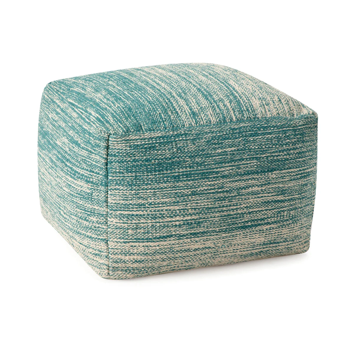 Imax Worldwide Home Terni Handwoven Teal Pouf