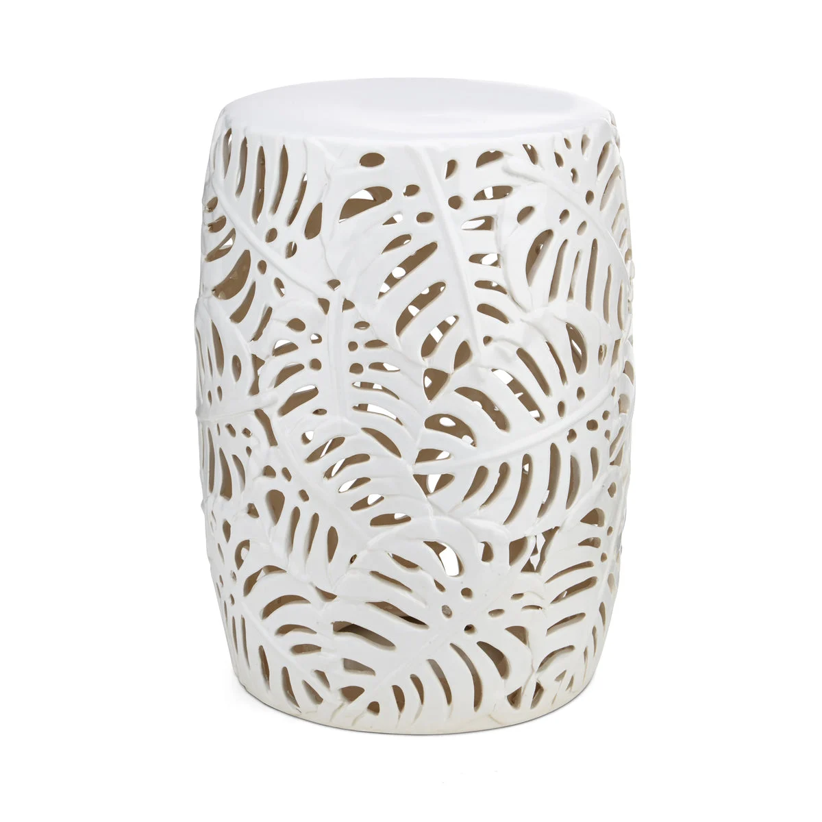 IMAX Worldwide Home Palm Leaf Cutwork Garden Stool