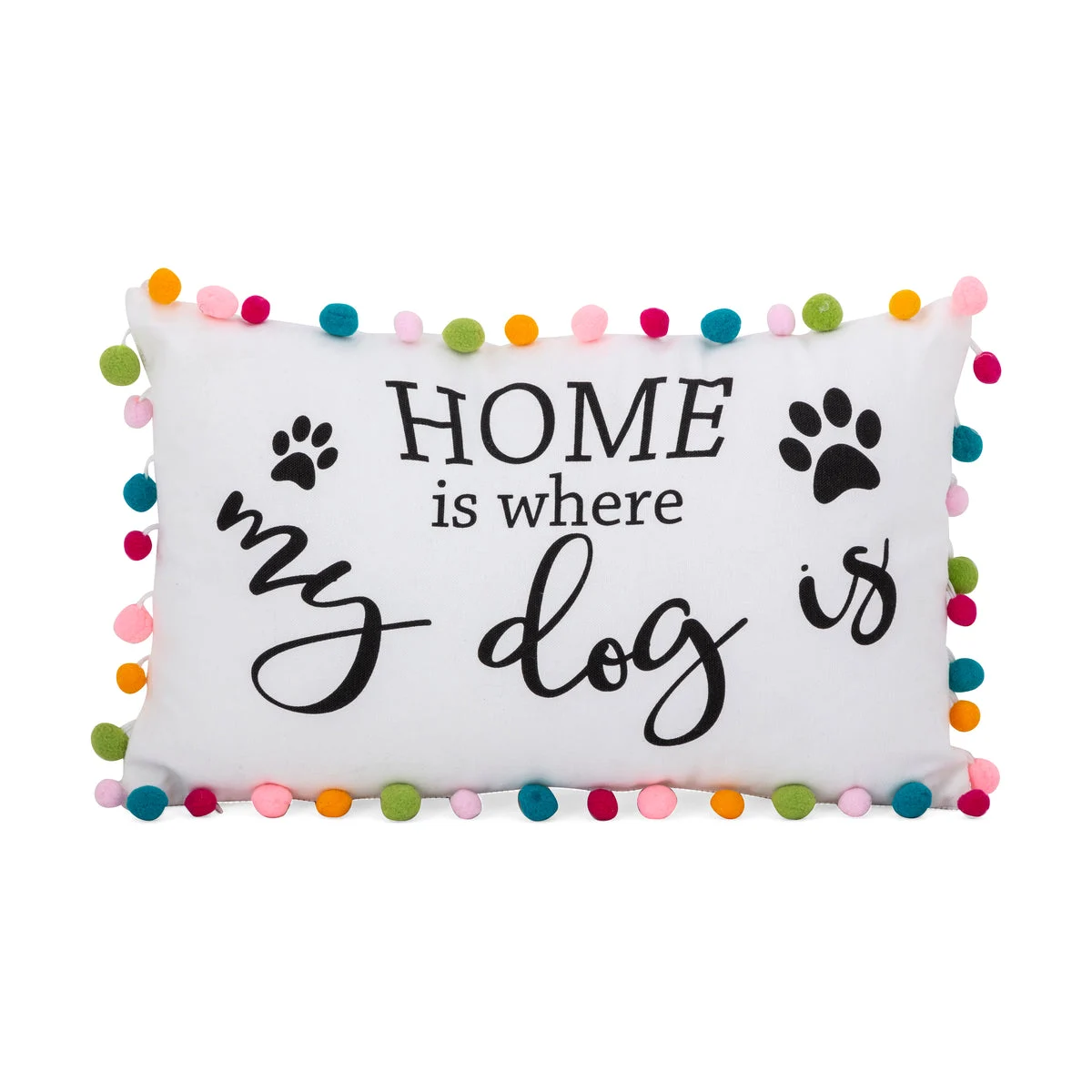 IMAX Worldwide Home Dog Pom Pom Pillow - 12 x 20