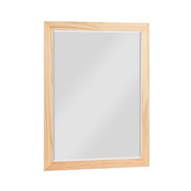 Benzara Transitional wooden Frame Dresser Mirror with Grain Details, Natural Pine