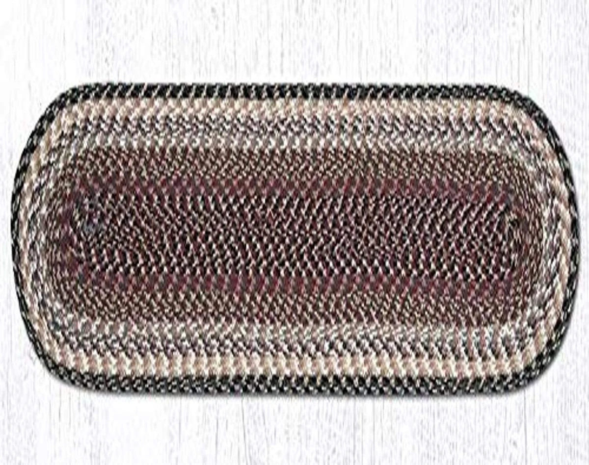 Earth Rugs C-57 Burgundy/Gray/Cream Rectangle Table Runner 13``x48``