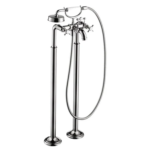 Montreux Two Handle Floor-Mount Freestanding Tub Filler with Handshower