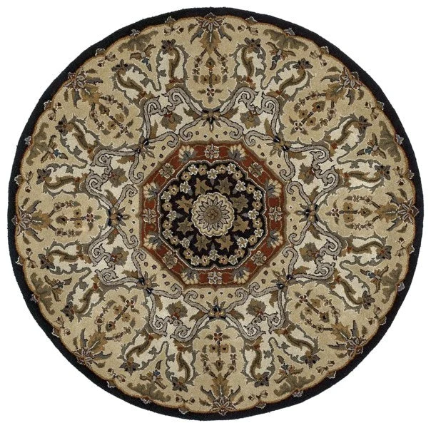 Kaleen Rugs Tara Rounds Collection 7702-02 Black Area Rug
