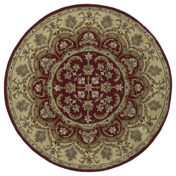 Kaleen Rugs Tara Rounds Collection 7706-04 Burgundy Area Rug