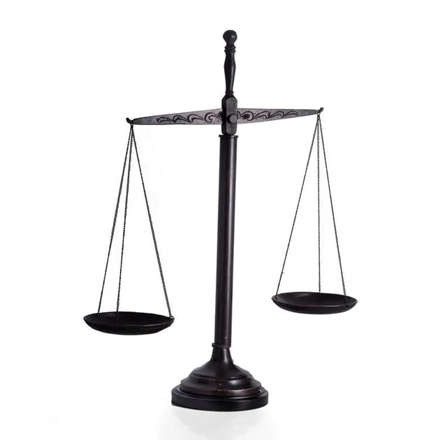 21.5" Bronzed Finished Scale on Wood Base