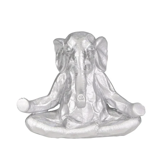 Polyresin 8" Meditating Elephant