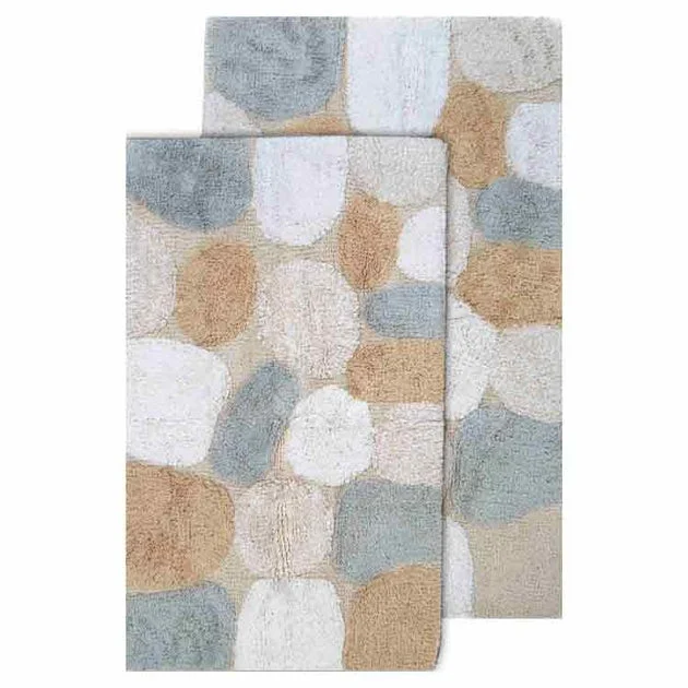 21" x 34" & 24" x 40" Pebbles Spa Two-Piece Bath Rug Set