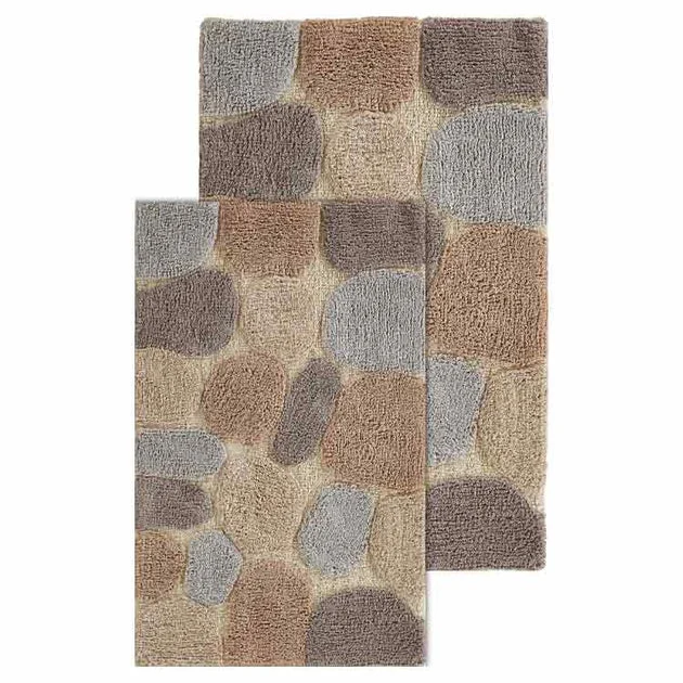 21" x 34" & 24" x 40" Pebbles Amethyst Two-Piece Bath Rug Set