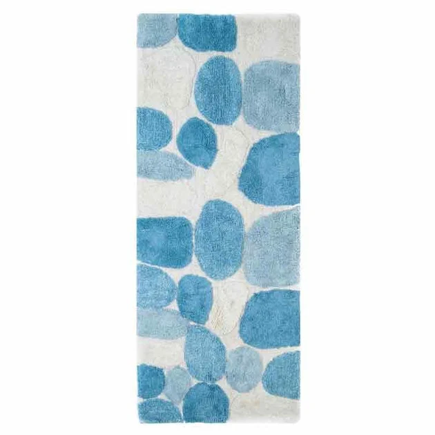 24" x 60" Pebbles Aquamarine Bath Rug Runner