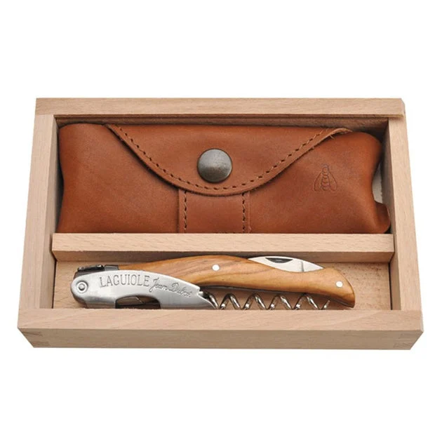 Jean Dubost Laguiole Wine Waiter with Olive Wood Handle