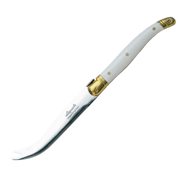 Jean Dubost Laguiole Cheese Knife with Ivory Handle in Wood Box