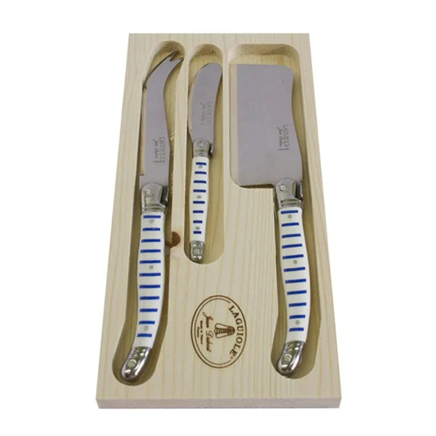 Jean Dubost Laguiole Mariniere Three-Piece Cheese Set
