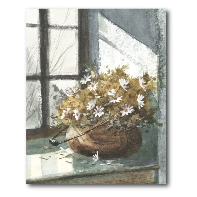 Vintage Watercolor Flowers III 30" x 40" Gallery-Wrapped Canvas Wall Art