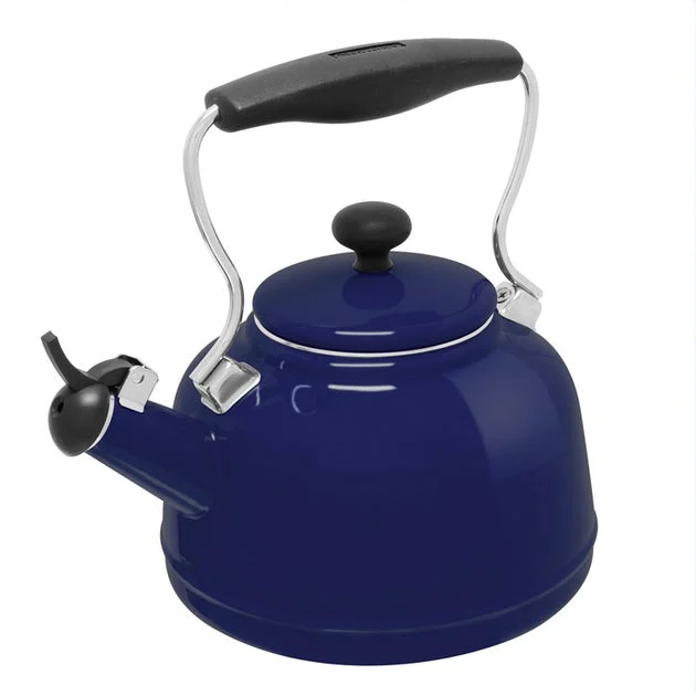 Vintage 1.7-Quart Enamel-on-Steel Tea Kettle