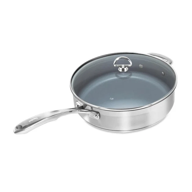 Induction 21 Steel 5-Quart Ceramic-Coated Saute Pan with Glass Lid