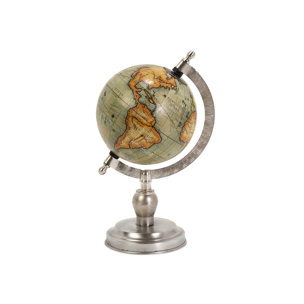 IMAX Worldwide Home Colombo Small Globe with Nickel Finish Base