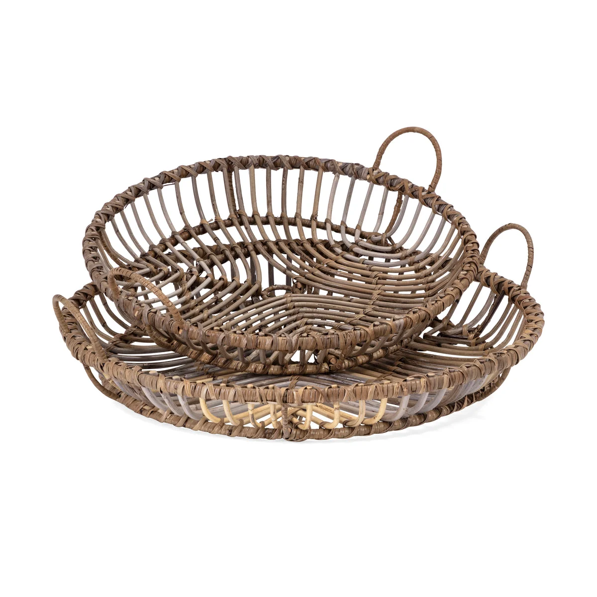 IMAX Worldwide Home Neutro Rattan Trays - Set of 2