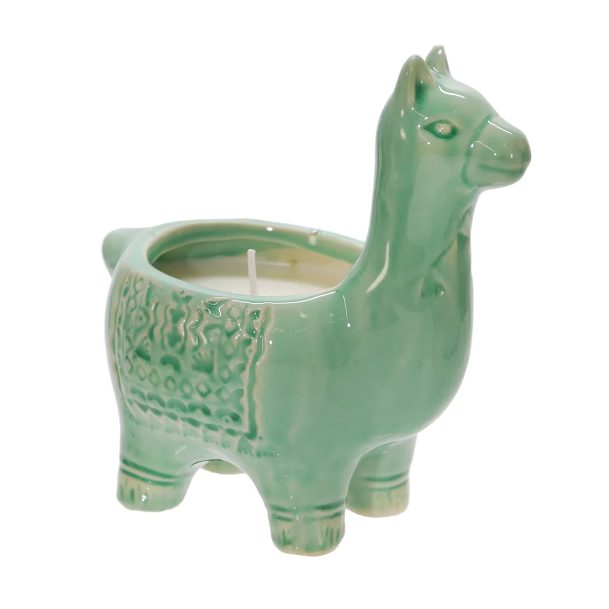 Sagebrook Home 7`` Llama Potted Candle By Liv & Skye, Sea Salt