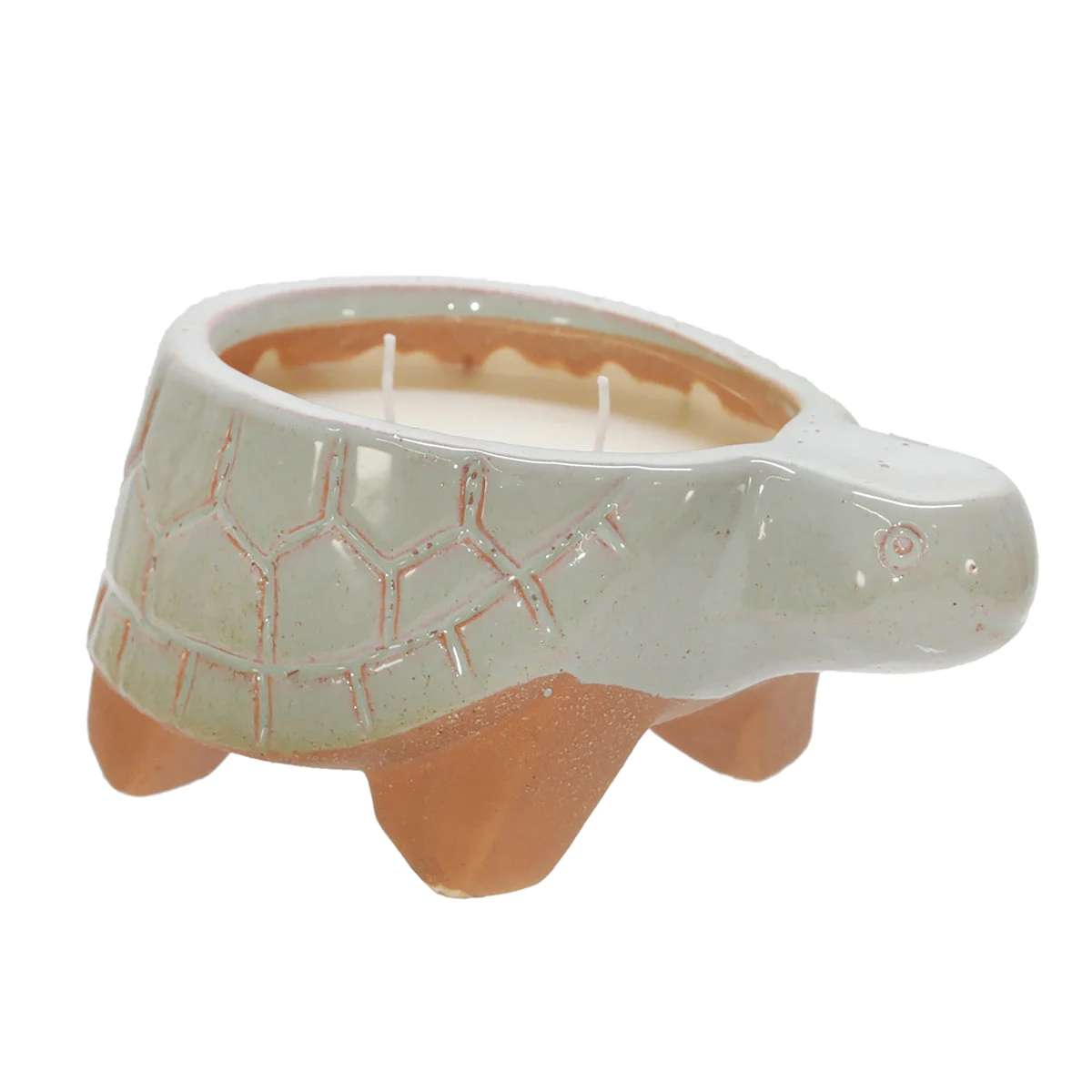 Sagebrook Home 80026 8" Turtle Potted Candle By Liv & Skye, Sea Salt