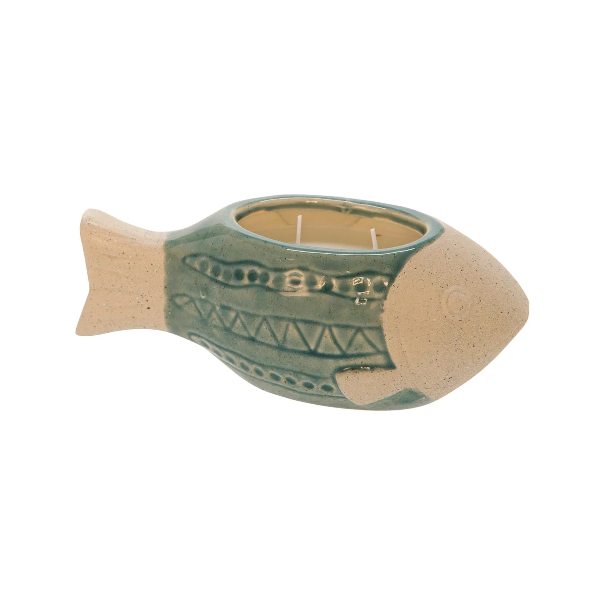 Sagebrook Home 9`` Fish Potted Candle By Liv & Skye, Sea Salt