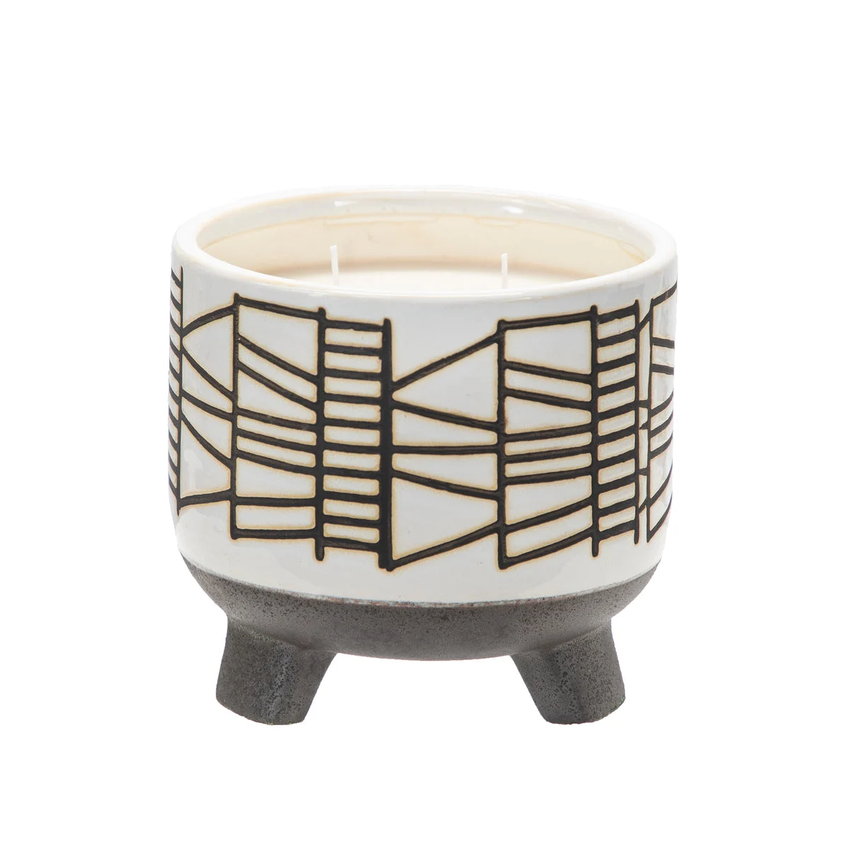 Sagebrook Home 6.5`` Geo Potted Candle By Liv & Skye, Sea Salt