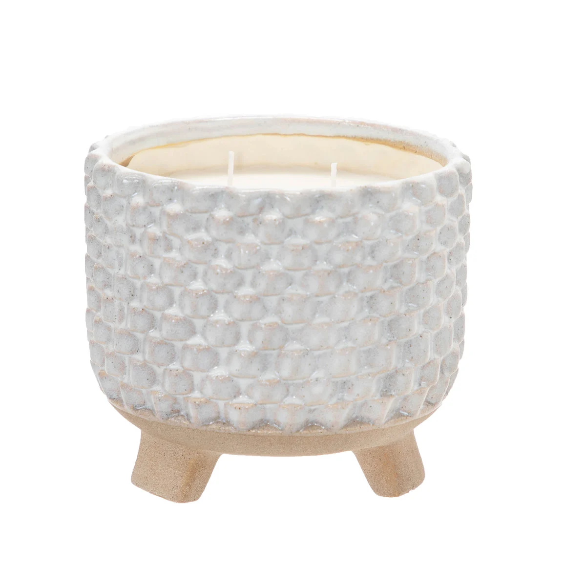 Sagebrook Home 8`` Woven Candle By Liv & Skye, French Vanilla