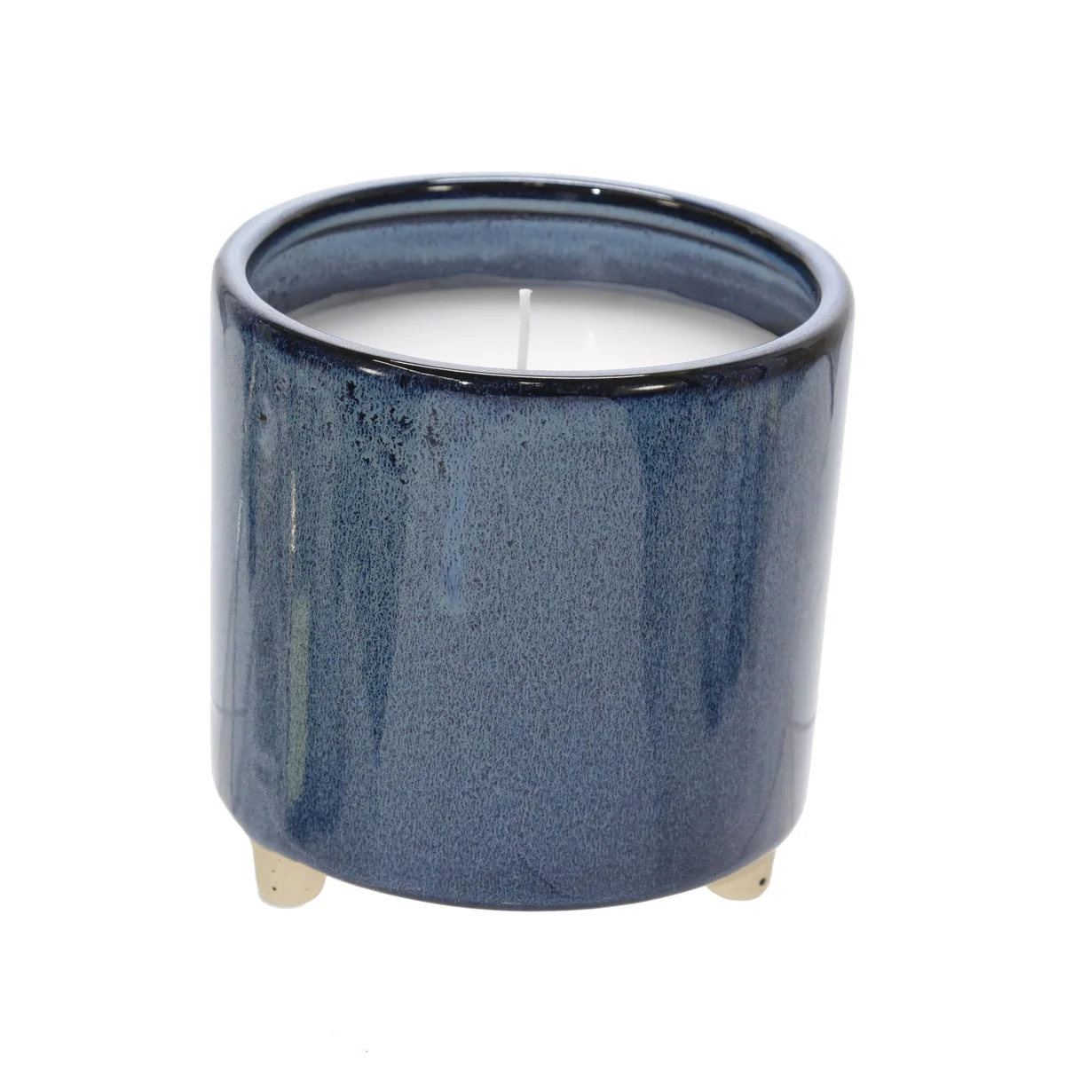 Sagebrook Home 6`` 1 Wick Footed Bowl, Citronella Candle, Blue