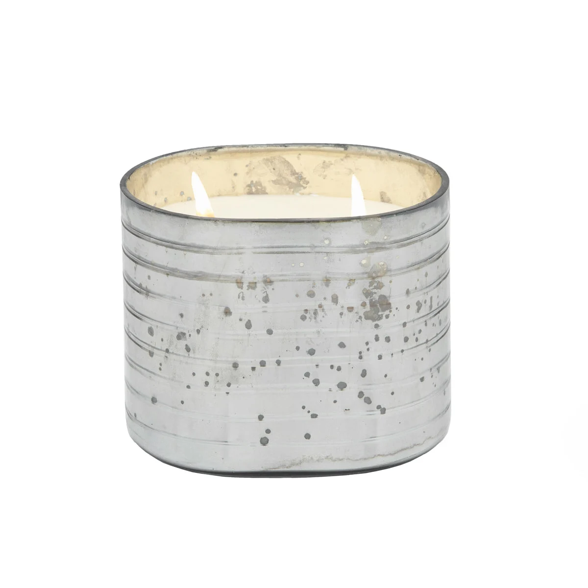 Sagebrook Home 40Oz Candle On Gray Striped Glass By Liv & Skye