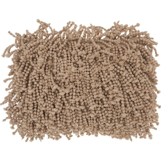 Mina Victory Skinny Fugga Shag Beige 14" x 20" Lumbar Throw Pillow